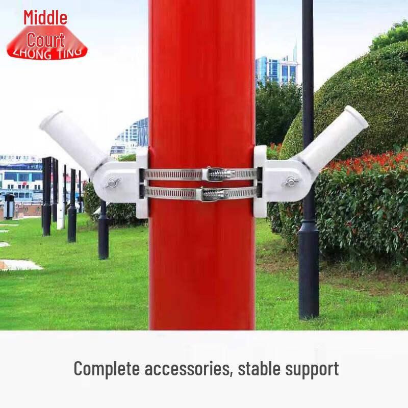 Y-Type Red Five-Star Decorative Flag with 360° Stainless Steel Pole