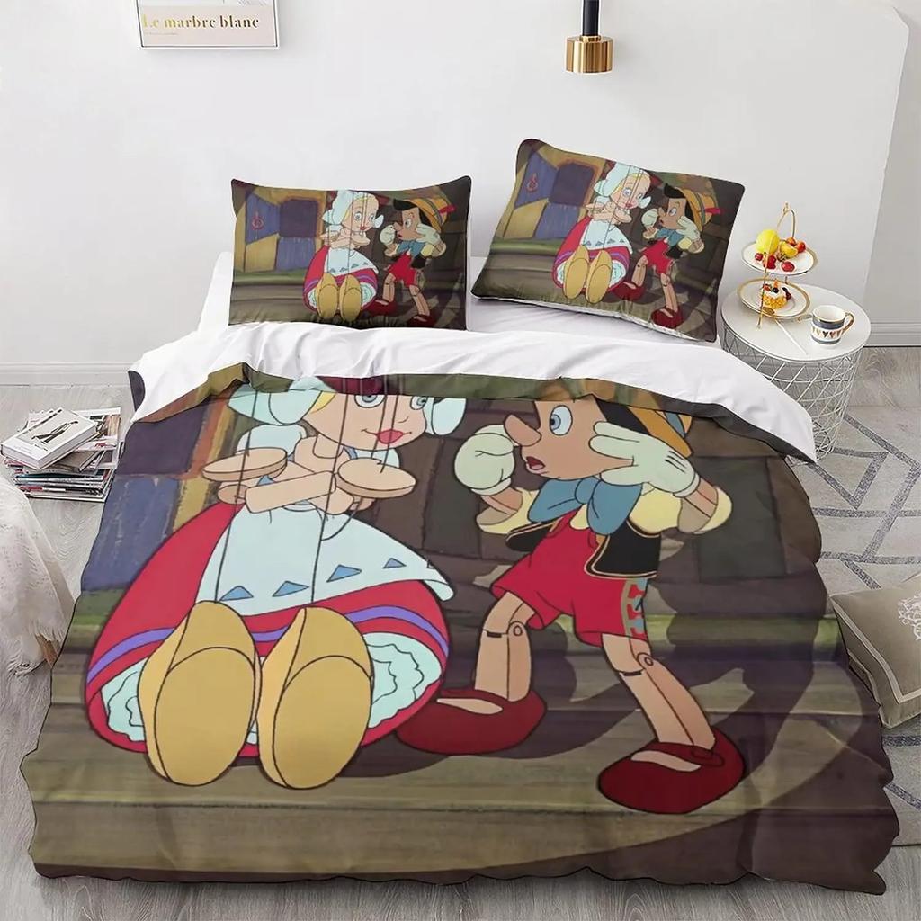 3D Gedruckte Pinocchio Bettbezug Kissenbezug Pinocchio Bettwäsche Set Erwachsener Junge Mädchen Schlafzimmer Dekoration Kinder Einzel Doppel