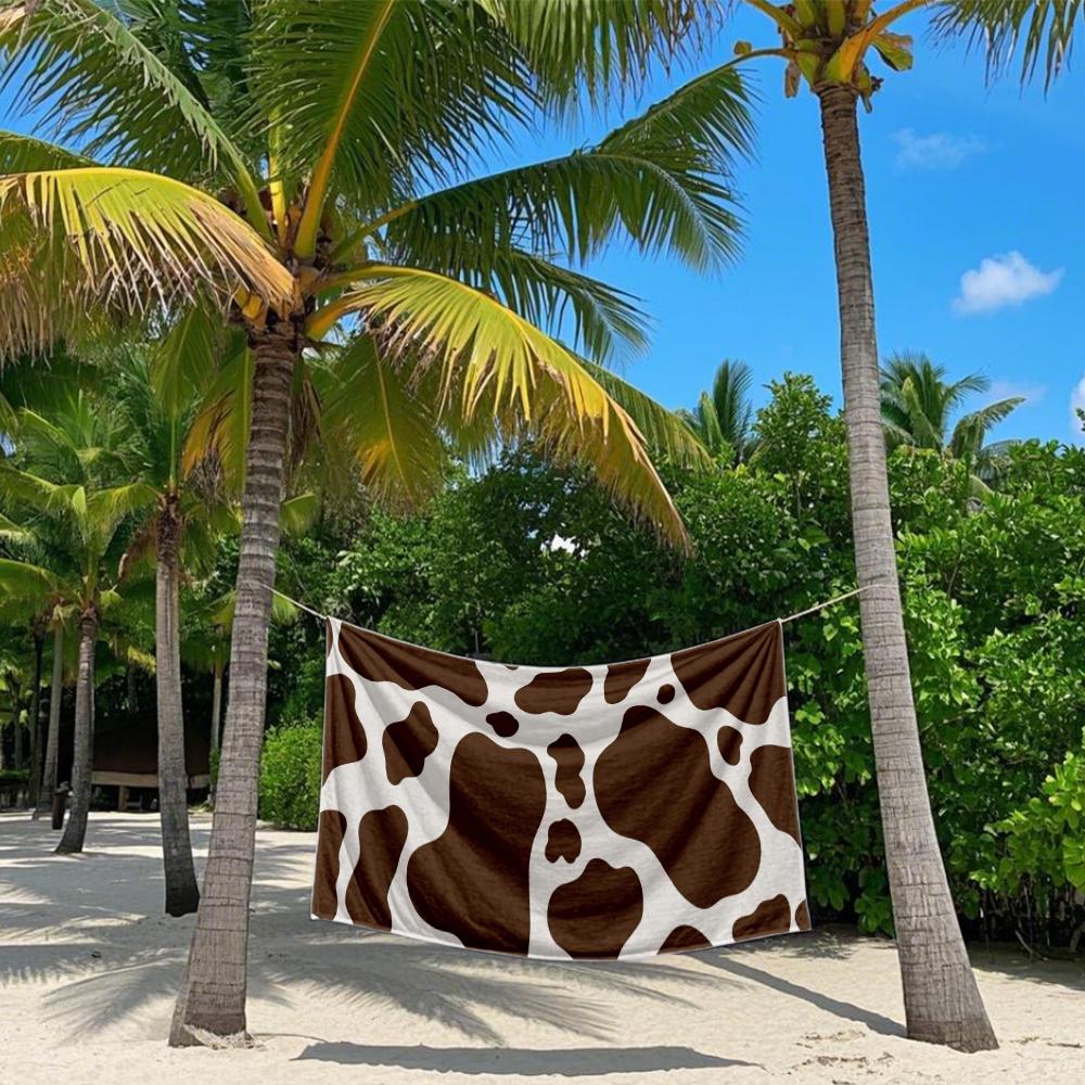 Cow Print Quick Drying Bath Towel Microfiber beach towel - light weight swimming camping  yoga beach out