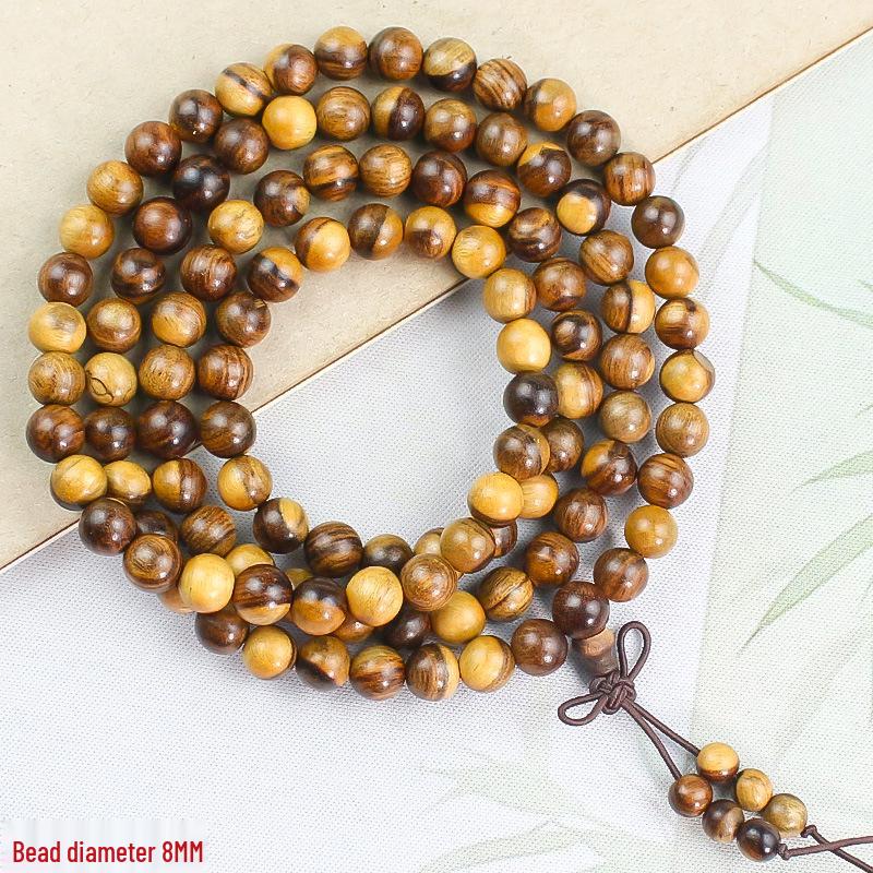 Wooden Sandalwood Buddhist Bead Bracelets - 108 Beads, Unisex Jewelry for Couples