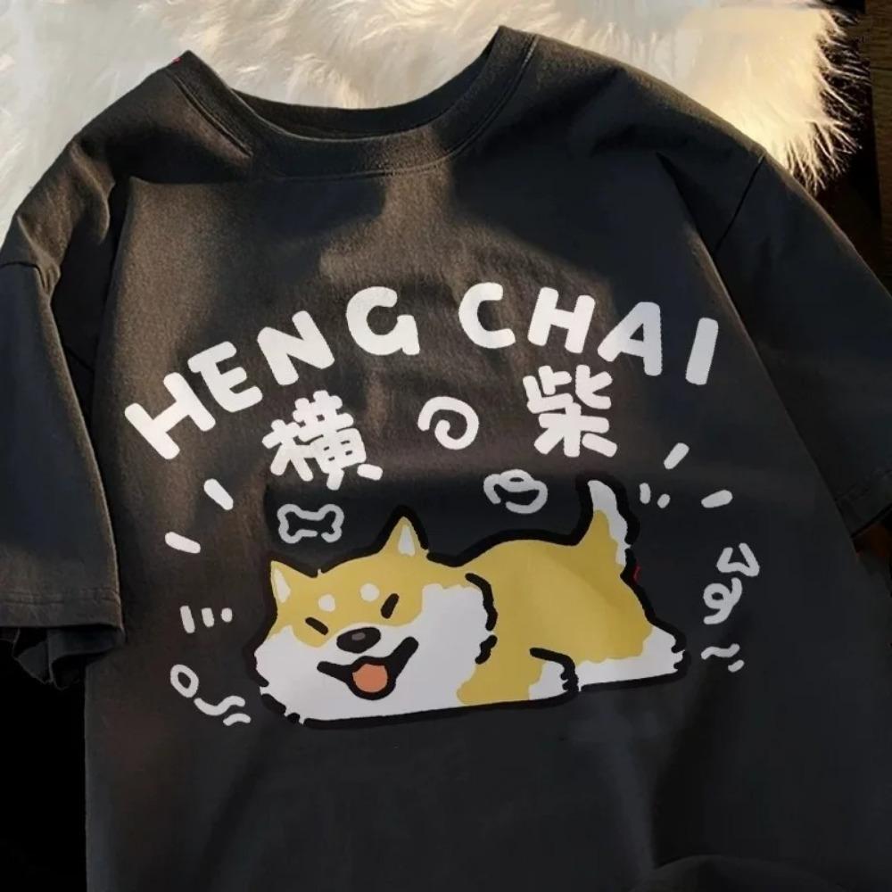 2026 New Cute Low Battery Cat Print Round Neck Short-Sleeve TShirt Summer Collection Hot Woman Clothes T Shirt Aesthetic Clothes