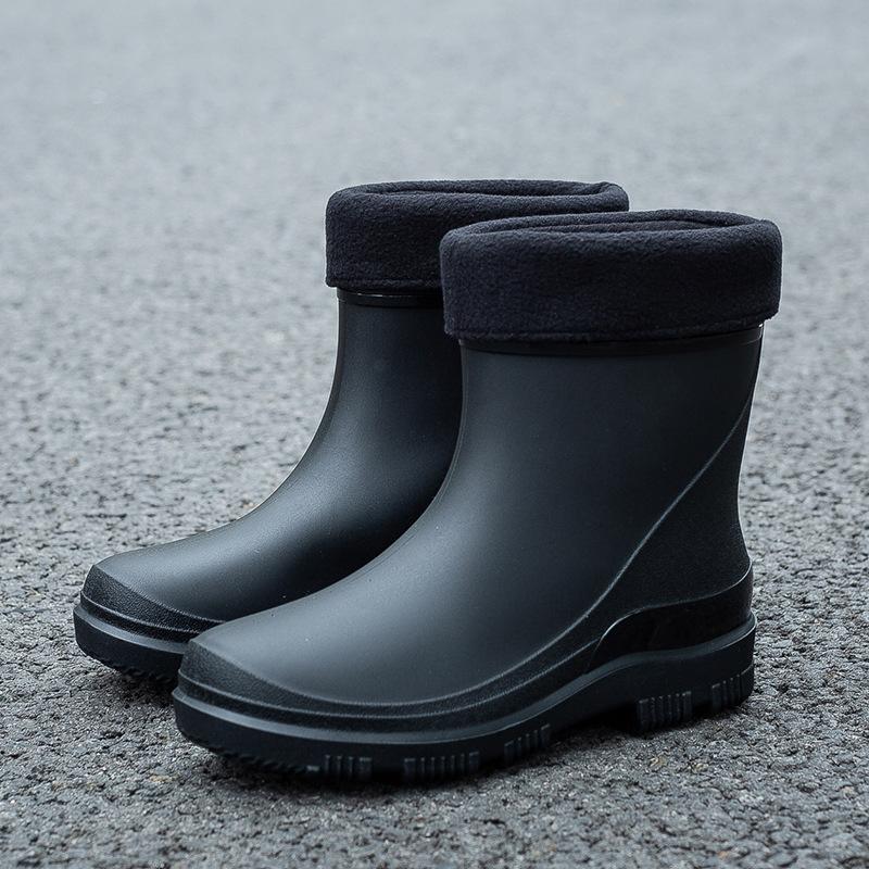 New short tube waterproof shoes men's rain shoes Korean version fashionable wear-resistant kitchen work non-slip rain boots