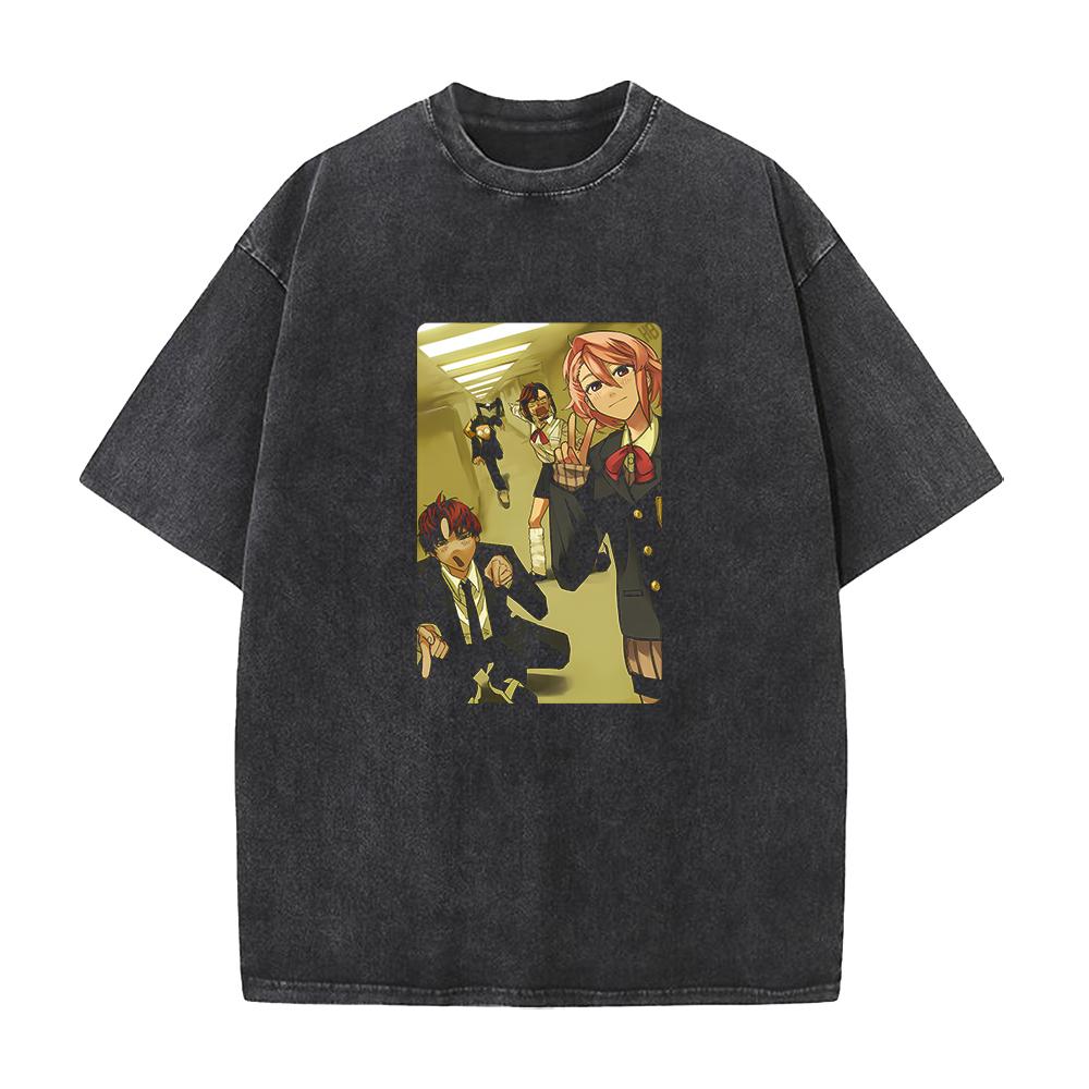 

Hot Anime Dandadan Graphic Tee Men Women Short Sleeve Clothing Washed Cotton Tshirt Casual T-shirt Harajuku Vintage T Shirt XXL чорний