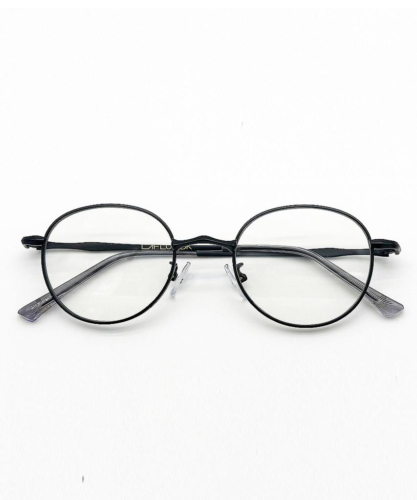 Lapeullolida Aero Black Blue Light Blocking Metal Glasses