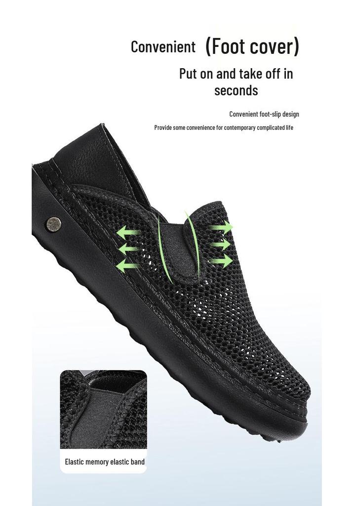 2026 Men's Summer Breathable Mesh Walking Shoes - Large Size, Soft Sole, Perfect for Travel and Sports