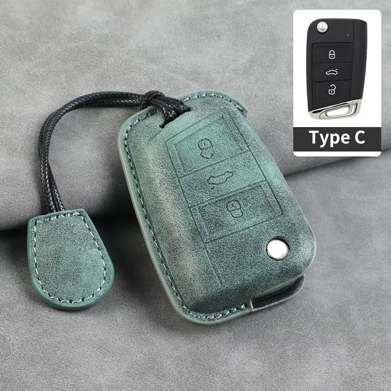 Leather Car Key Cover Case for VW Volkswagen Tiguan MK1 MK2 Magotan Passat B5 B8 Polo Golf 4 5 6 7 Mk7 Jetta POLO Eos Scirocco