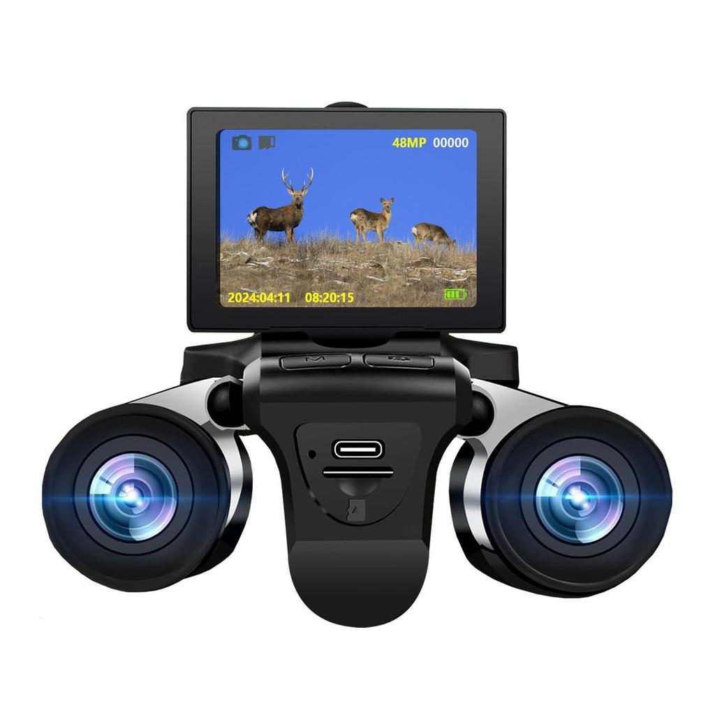 HD Night Vision Binoculars Camera with Screen for Bird Watching and Photography
