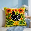 Spotted Rooster Flower Cushion Cover Short Plush Soft DoubleSided Printing Pillow Case Cozy Sofa Bedroom Home Decor Gift