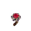 European and American popular rings imitation red treasure color matching stone creative pendant ring set main stone 12 * 12