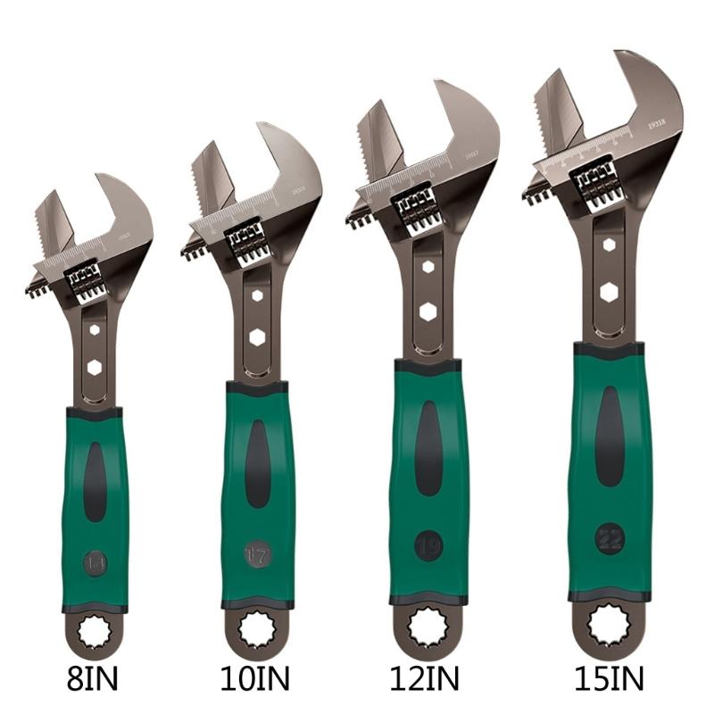 Adjustable Wrenches Multifunctional Double Purpose Adjustable Wrenches 8 10 12 15inch Household Open Bathroom Pipe Wrenc