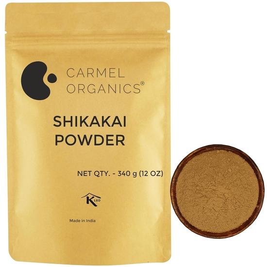 CARMEL ORGANICS Pó de Shikakai 340g - Limpador e Condicionador Natural para Cabelo - Promove Couro Cabeludo Saudável e Cuidados com o Cabelo, Sem Conservantes Adicionados
