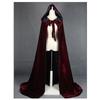 Hooded Cape Reversible Velvet Cloak Lined with Satin Medieval Halloween Christmas Cosplay Costume