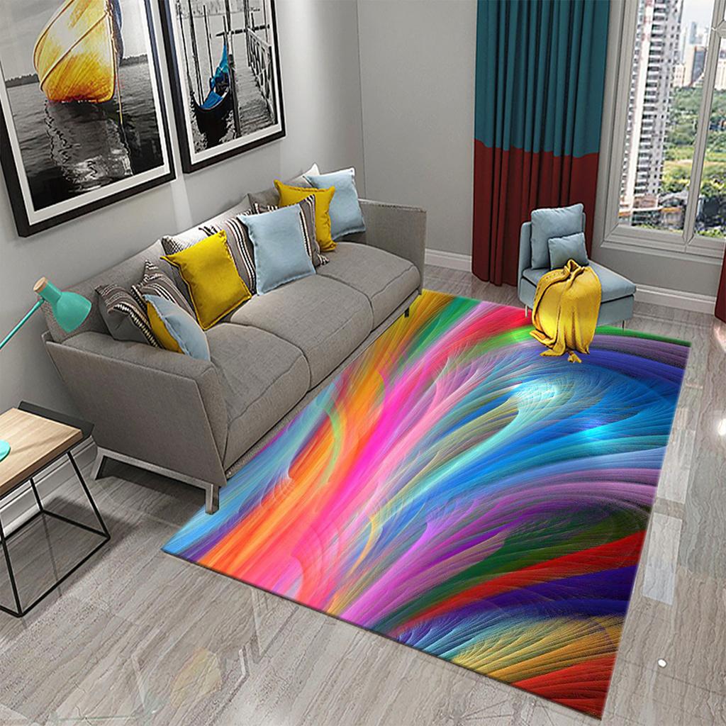 Colorful Rainbow Carpet for Bathroom Living Room Bedroom Kitchen Entrance Rug Soft Non-Slip Carpet Home Decoration Floor Mat