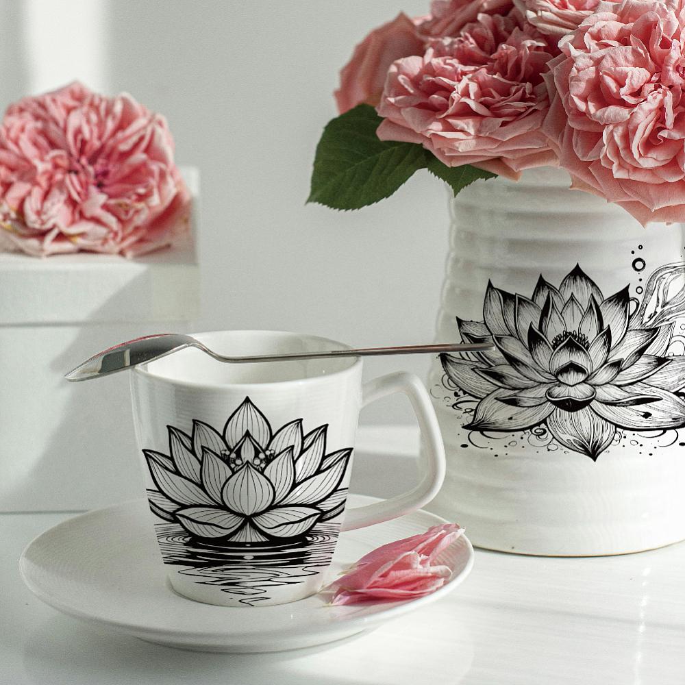 Paper Ceramic Decals Pottery Ceramics Clay Transfer Paper Underglaze Flower Paper July Lotus 520x370mm Pattern: 48x33mm