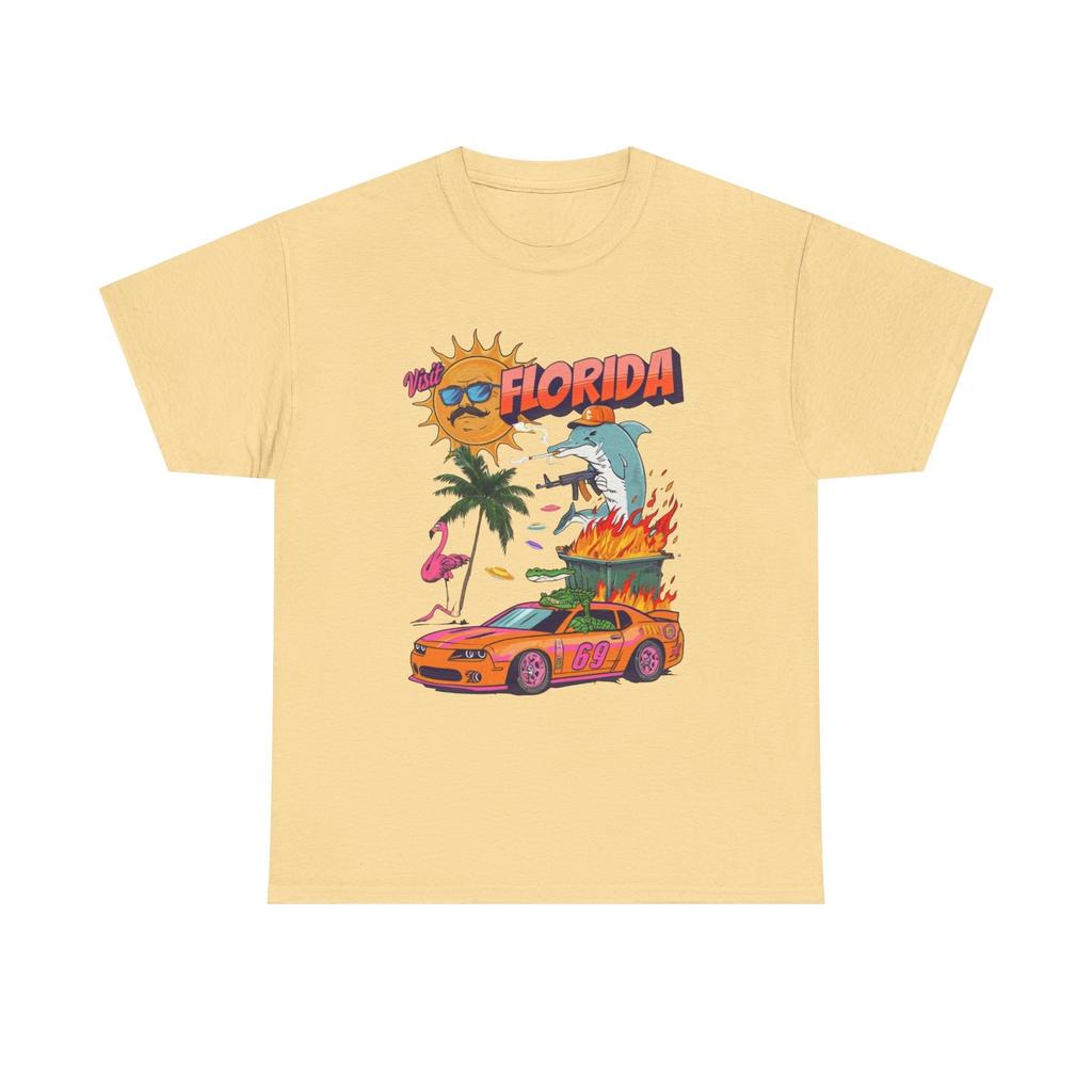 Vintage Florida Unisex Heavy Cotton Tee Beach Vibes Summer Apparel Florida Man