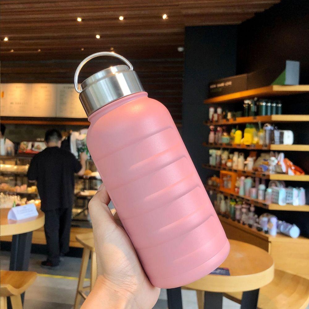 Double Wall Thermos Water Bottles Portable Handle Large Capacity Bottle  Car Travel