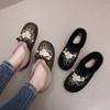 Womens Embroidered Fleece Lined Warm Ethnic Style Casual Flat Cloth Shoes
