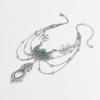 Braccialetto con catena in metallo con nappa a foglia di piuma vintage per donne e ragazze, bracciale punk bohemien