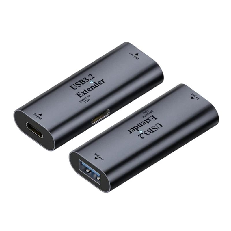 

10m Transmission Type-C to USB Signal Amplifier 15W Power Supply Extender As Shown A