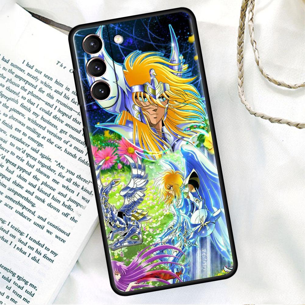 Phone Black Soft Case For Samsung Galaxy S22 S21 S20 Ultra FE S9 S8 S10 Plus Note 20 10 9 Fundas Cover Sainte Seiya Japan Anime