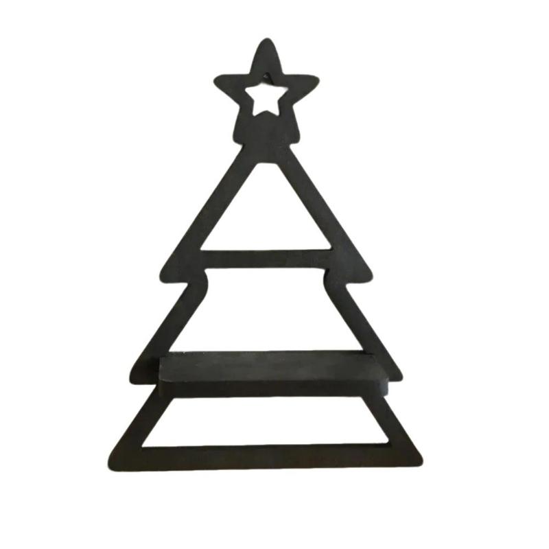 

Wood Wall Shelves Christmas Tree Floating Wall Shelf Holiday Candle Display Rack Organizers Living Room Christmas Decors 1
