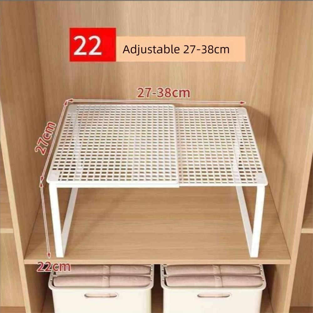 DIY Metal Closet Shelf Adjustable Telescopic Wardrobe Divider Board Expandable Retractable Stackable Shelves Dormitory