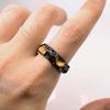 Retro “The Midas Touch" Adjustable Open Ring For Men Gothic Punk Edgy Silver-plated Copper  Black&Gold Color Accessories