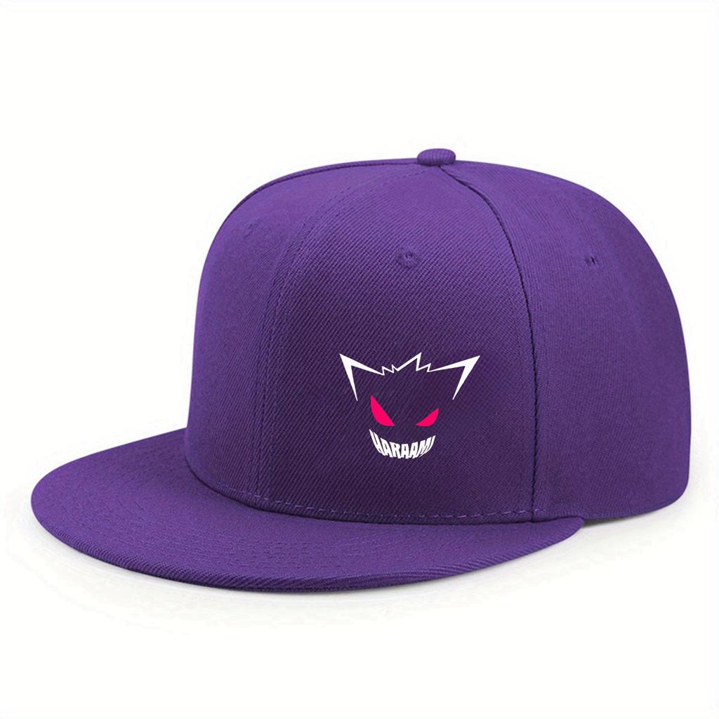 With Printed Pattern Flat Brim Baseball Cap For Men And Women, Outdoor Use Sportss Event Casual Cap, Hip-Hop Street Style Latest Cute Expression