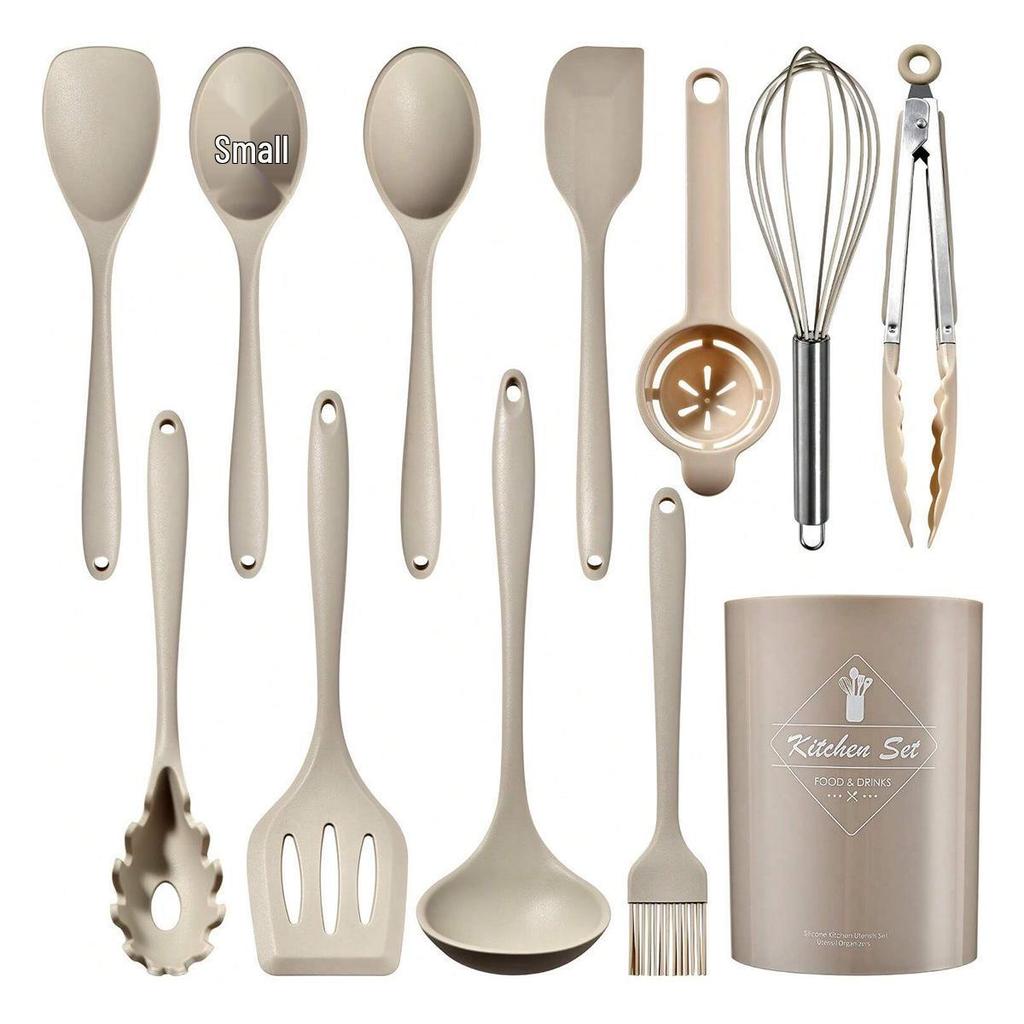 15-Piece Non-Stick Silicone Kitchen Utensil Set: Spatulas, Soup Ladle, Cooking Spoons