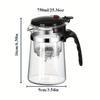 1 piece of high borosilicate glass teapot with a simple one click tea maker, ideal for home, office, and restaurant use