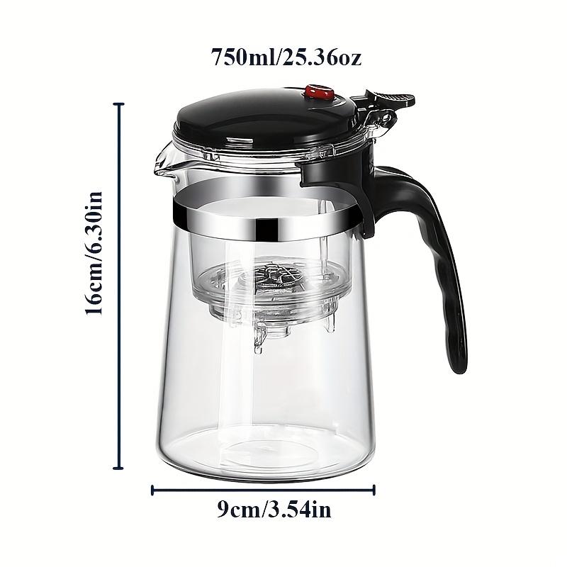 1 piece of high borosilicate glass teapot with a simple one click tea maker, ideal for home, office, and restaurant use
