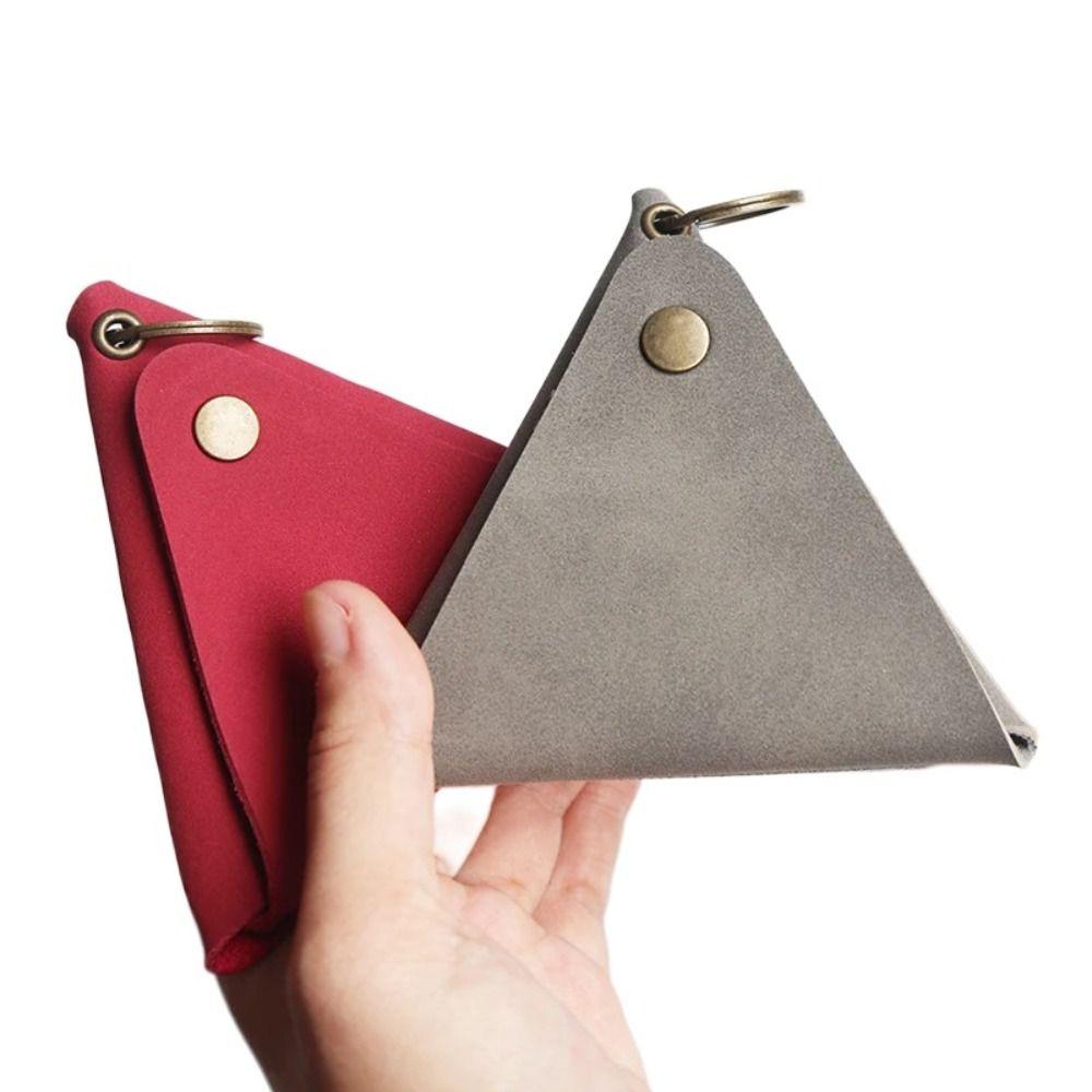 Solid Color Triangle Coin Purse Korean Style Card Storage Bag Simple Small Item Bag Women