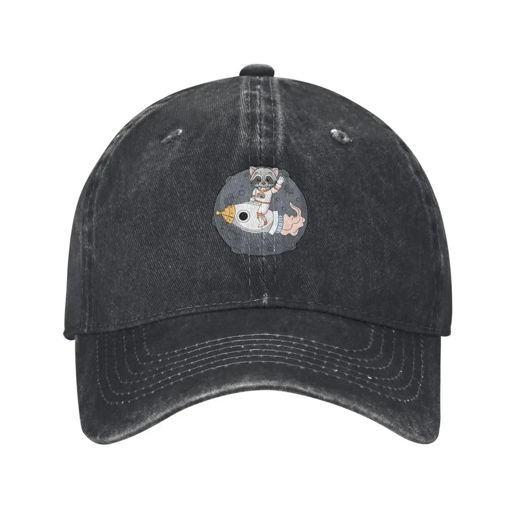 Cute Raccoon in Space Baseball Cap for Unisex WoUnisex Vintage Trucker Hat Hats Dad Caps
