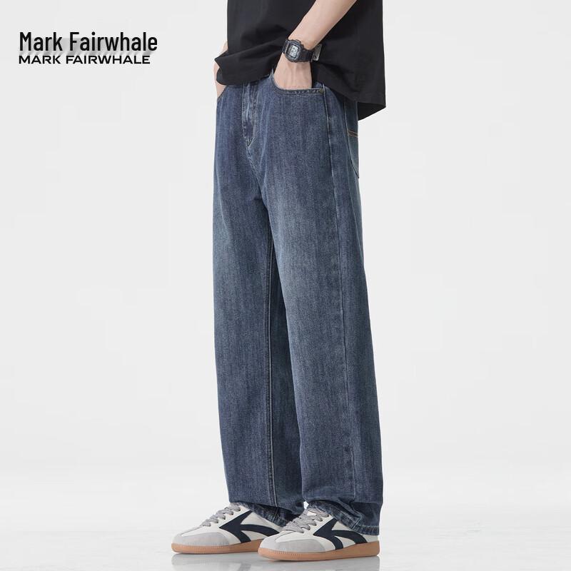 

Mark Hua Fei Men s Retro Loose Straight-Leg Jeans 34