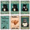 Black Cat Vintage Tin Signs, Funny Metal Art Poster, Wall Decor, Home, Bar, Pub, Cafe, Farm, Bathroom, I Hate Everyone