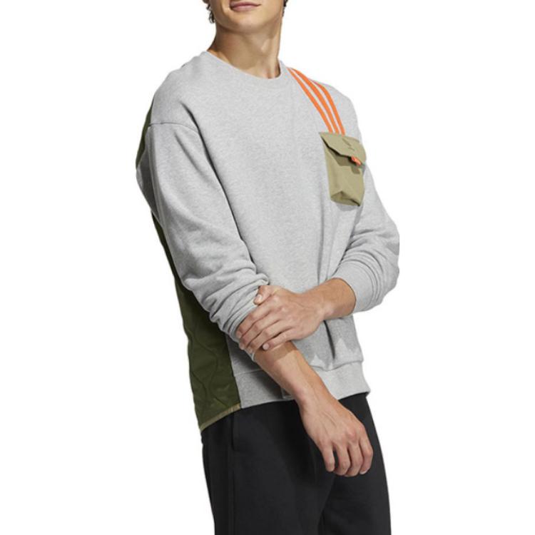 Adidas Neo Sweatshirts Men's Gray Crew Neck Moderate Regular HN2411