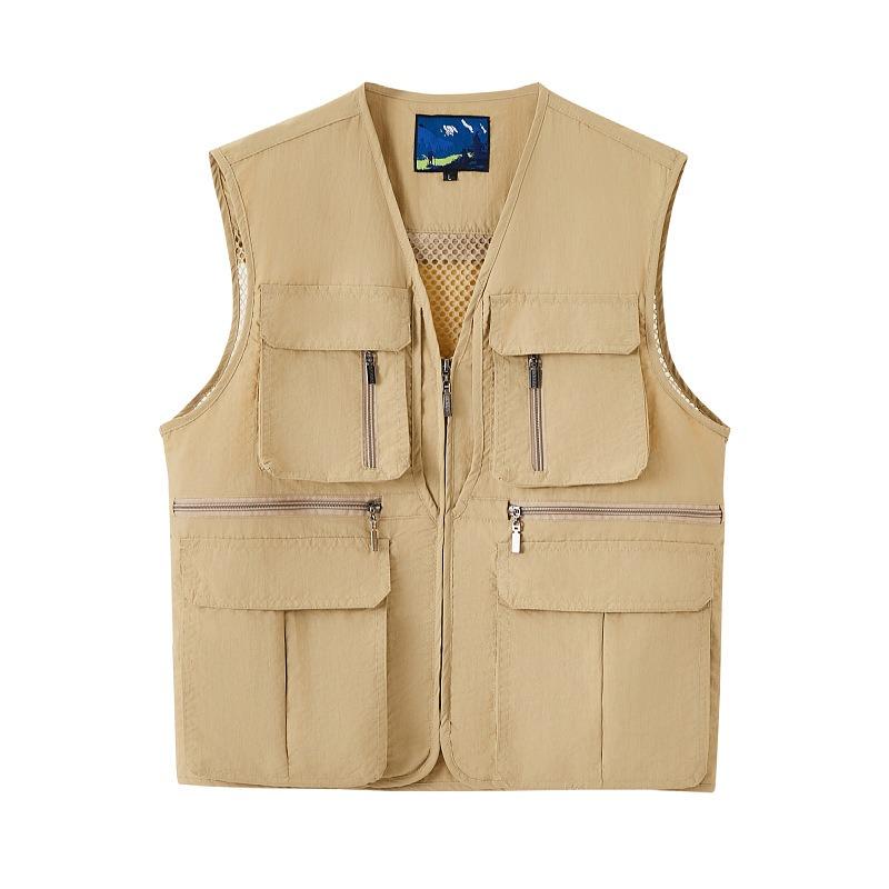 

Outdoor multi-pocket workwear vest female photographer fishing vest printed lgo overalls volunteer vest 5XL