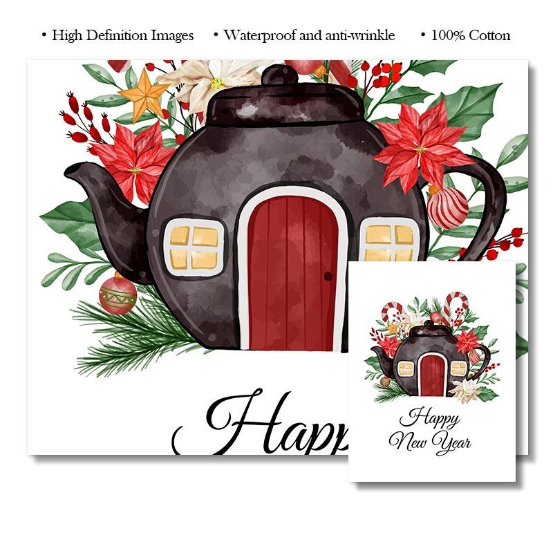 Christmas Cane Candy Decoration Wall Art Stocking Gifts Canvas Painting Jingle Bells Little House Poster Living Room Decoration