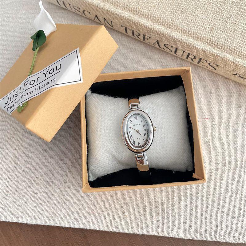 Stylish Roman Scale Women's Bracelet Watches Oval Dial Quartz Watch High-End Ladies Elegant Wristwatch Reloj Mujer Girls Clock