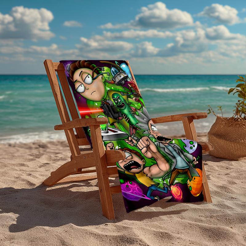 Rick and Morty Fashion Beach Towel: Ideal for Summer Adventures Soft, absorbent and quick drying suitable for swimming and bathing