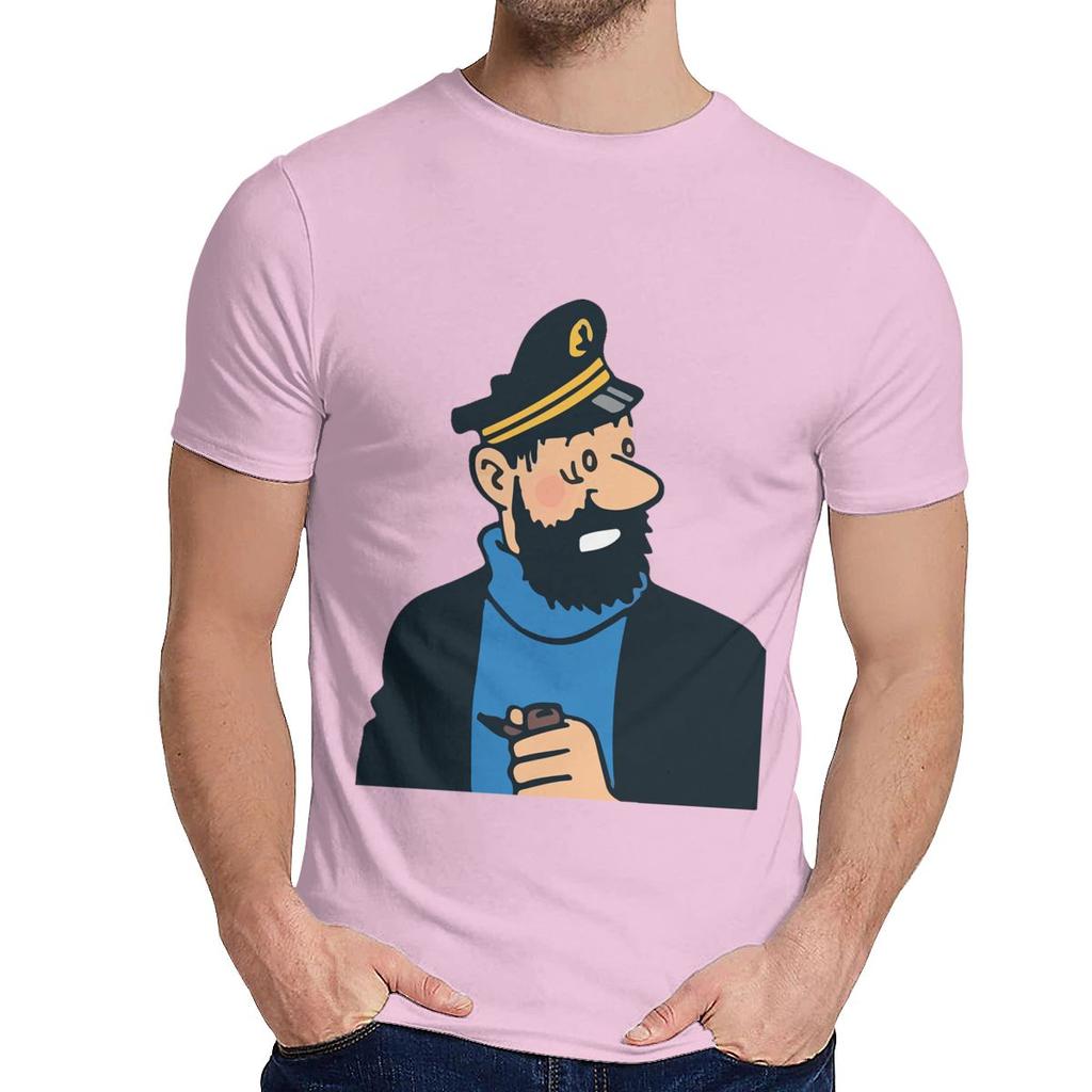 Natural Cotton Captain Haddock The Adventures Of Tintin T Shirt Unisex Design Leisure Fashion O
