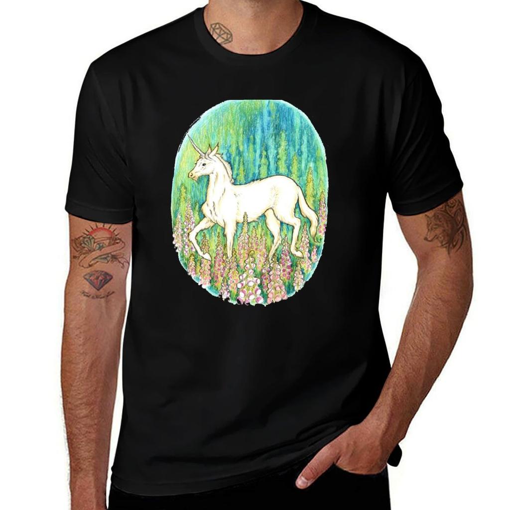 Unicorn Tshirt Classic Crew Neck Cotton Tshirt