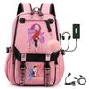 Large Capacity Schoolbag with Shoulder Strap; Student Three-piece Pencil Case Set
