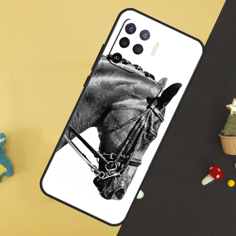 Horse Sketch Case For Oppo A5 Pro A6 A15 A16 A76 A96 A17 A57 A98 A58 A78 A18 A38 A54 A74 A94 A40 A60 A80