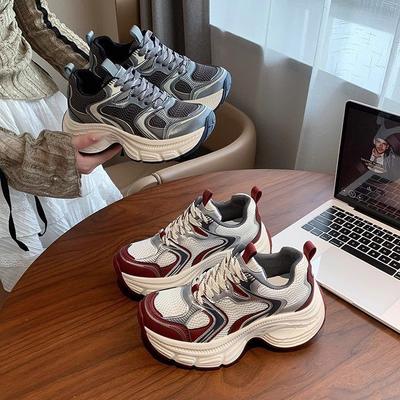 Thick-soled Explosive Casual Sports Shoes New Tide Foreign Trade Export Internet Celebrity Ultra-light Heightening Dad Shoes Women's New Breathable