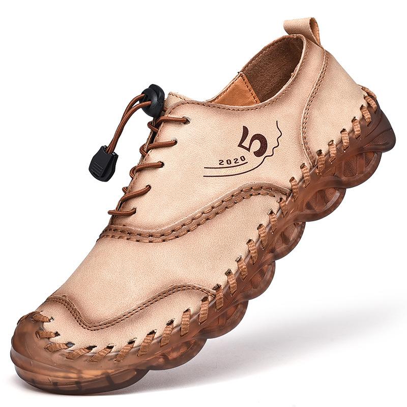 Pánské jarní a podzimní business casual boty Prodyšné kožené boty Pohodlné ručně vyráběné boty na řízení Univerzální boty