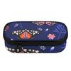 Pencil Pouch Structured Design 300D Polyester Smooth Zipper with Pen Slots Mesh Pocket and Spacious Main Compartment for Students