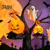 Lighted Halloween Props LED Candle Light Figurine, Bat Tombstone Glowing Tabletop Ornament, Warm Spooky Gothic Decoration Pumpkin Decor Prop