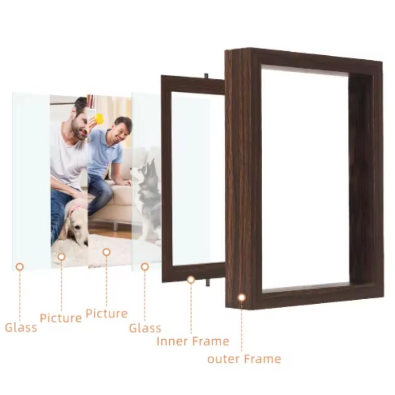 New Rotatable Double-Sided Photo Frame Decorative Desktop Design Pet Birthday Commemorative Display Frame