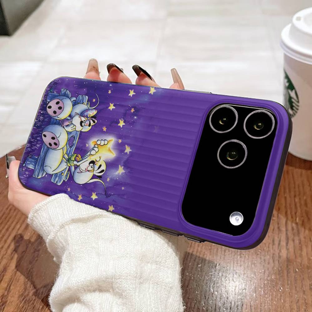 Cartoon D-Diddl For IPhone 17 16 15 11 12 13 14 Pro Max Plus Pro Corrugated Translucent Back Phone Cover